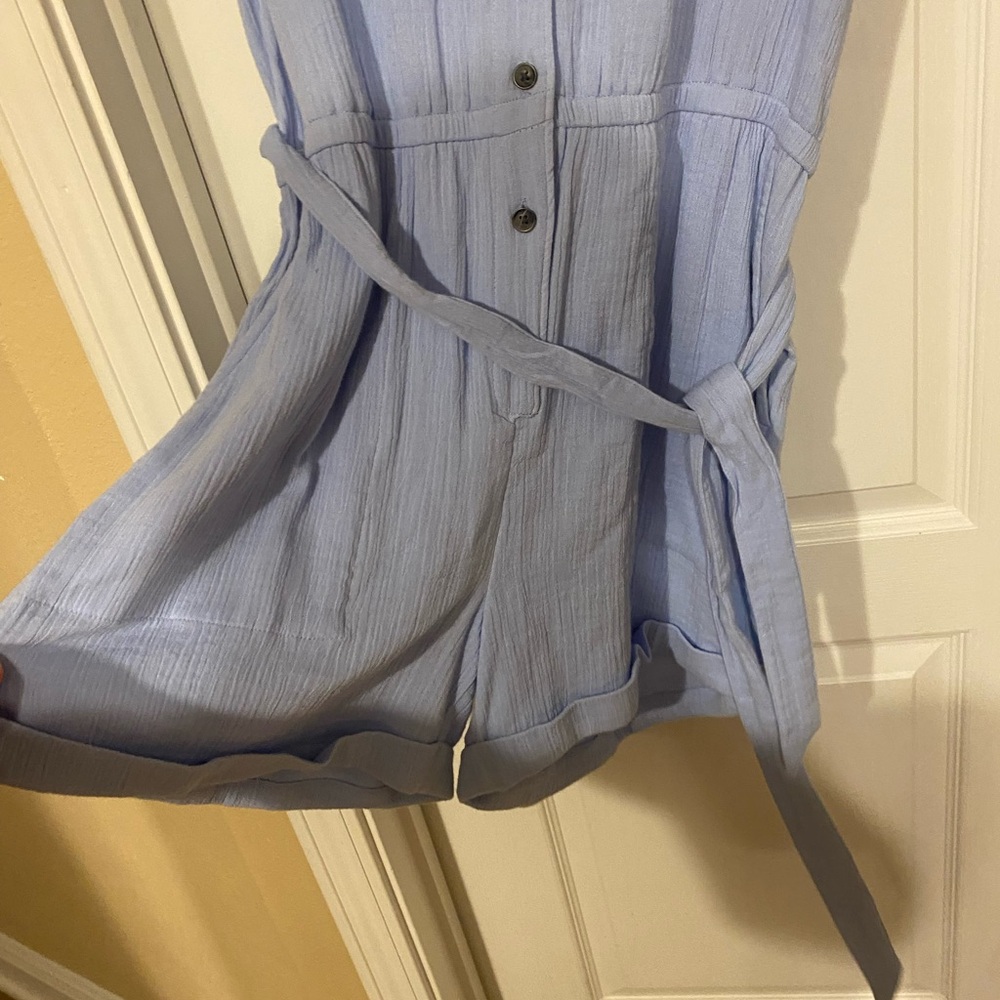 LOFT Soft Blue Collared Top - Picture 2 of 5